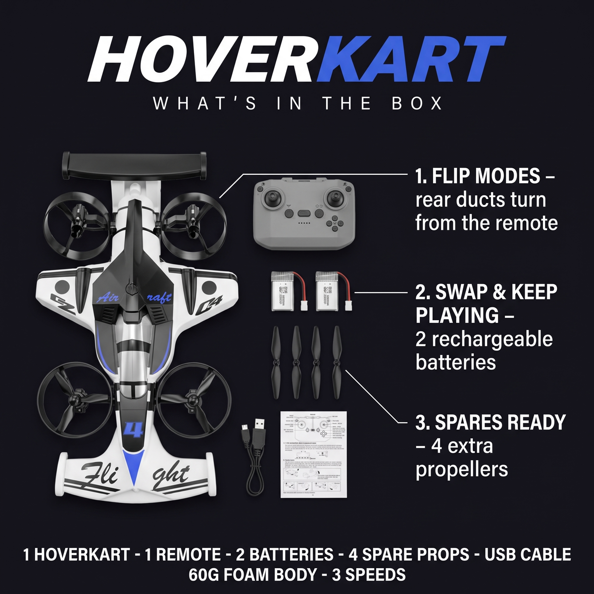 What's in the Hoverkart box